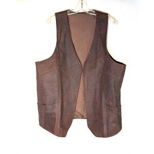 Vintage Brown Leather Men’s Vest Size XL